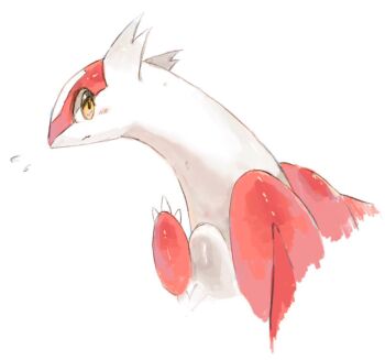 Rule 34 | 1girl, blush, claws, dragon, female focus, gen 3 pokemon, hand up, latias, legendary pokemon, nagakura (seven walkers), nintendo, no humans, pokemon, pokemon (creature), simple background, solo, upper body, white background, yellow eyes
