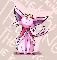 Rule 34 | artist request, cape, closed eyes, closed mouth, creatures (company), crown, espeon, forehead jewel, forked tail, game freak, gen 2 pokemon, nintendo, pokemon, pokemon (creature), sidelocks, signature, sitting, solo, tail
