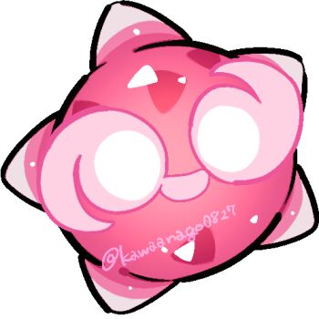 chibi chibi_only commentary_request full_body gen_7_pokemon kawaanago lowres minior minior_(core) minior_(red_core) nintendo no_humans pokemon pokemon_(creature) pokemon_focus smile solo transparent_background twitter_username