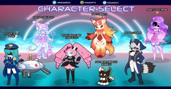 Rule 34 | absurdres, belt, character request, digimon, fusion, gen 4 pokemon, gen 5 pokemon, gen 7 pokemon, hat, highres, horns, jenny (pokemon), legendary pokemon, lopunny, magnezone, meloetta, meloetta (pirouette), mimikyu, murder drones, mythical pokemon, nintendo, original, pirate, pokemon, renamon, ribbon, rienadopts, tail