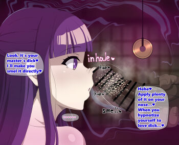 1boy 1girl fern_(sousou_no_frieren) hypnosis mind_control penis purple_hair smegma sousou_no_frieren suamado0013 translated