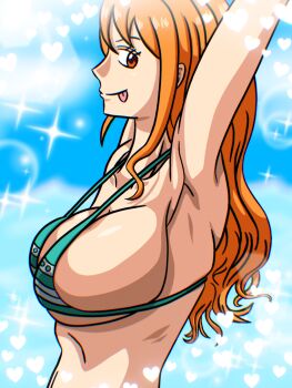 1girl breasts large_breasts long_hair nami_(one_piece) one_piece