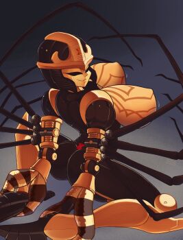 1girl ass beast_wars black_eyes blackarachnia breasts female_focus highres huge_breasts arthropod_girl mecha no_humans predacon robot solo spider_girl arthropod_limbs transformers