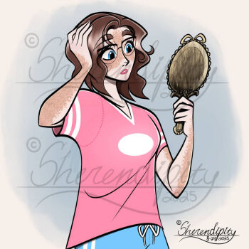 1girl blue_eyes brown_hair cross gavrielle_sheridan_lewis_(sherendipity) glasses latin_cross original red_lips sherendipity skinny solo solo_focus standing