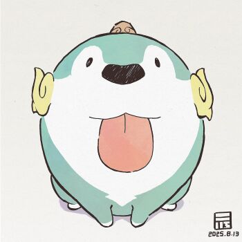 :p animal_focus closed_mouth commentary_request highres no_humans simple_background solo tama-jii tensui_no_sakuna-hime tongue tongue_out white_background y_koichi