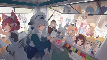 6+girls :d absurdres akashi_(azur_lane) animal_ears annotation_request apron azur_lane black_dress blonde_hair blue_eyes blue_hair brown_eyes brown_hair cat_ears cat_girl cat_tail character_request check_annotation check_character chinese_commentary closed_eyes closed_mouth commentary_request dog_ears dog_girl dog_tail dress food fox_ears fox_girl fumizuki_(azur_lane) green_eyes green_hair grey_hair hair_over_one_eye hat highres holding_hands ice_cream ice_cream_cone isokaze_(azur_lane) isokaze_(sengoku_smasher)_(azur_lane) japanese_clothes kasumi_(azur_lane) kasumi_1118 kazagumo_(azur_lane) kisaragi_(azur_lane) kitakaze_(azur_lane) long_hair maid maid_apron maid_headdress manjuu_(azur_lane) mikazuki_(azur_lane) minazuki_(azur_lane) miyuki_(azur_lane) miyuki_(shopping_rendezvous)_(azur_lane) multiple_girls mutsu_(azur_lane) mutsuki_(azur_lane) nagato_(azur_lane) nagato_(guardian_fox's_procession)_(azur_lane) nagatsuki_(azur_lane) official_alternate_costume open_mouth outdoors pink_hair puffy_short_sleeves puffy_sleeves red_eyes red_hair school_hat shiranui_(azur_lane) shiratsuyu_(azur_lane) shiratsuyu_(is_the_order_a_torpedo?)_(azur_lane) shirayuki_(azur_lane) shirayuki_(bunny_breeder)_(azur_lane) short_hair short_sleeves sleeves_past_wrists smile sundress tail tanikaze_(azur_lane) tanikaze_(lost_girl_and_labyrinth_butterfly)_(azur_lane) uzuki_(azur_lane) wa_maid white_dress yamakaze_(azur_lane) yellow_hat yukikaze_(azur_lane) yuudachi_(azur_lane) yuudachi_(meat_bun_hunter)_(azur_lane) zuihou_(azur_lane)
