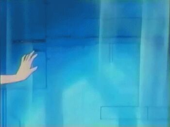 Rule 34 | 1girl, animalization, animated, animated gif, blue eyes, crop top, gen 1 pokemon, mainkore, mankor, misty (pokemon), nintendo, orange hair, pokemon, pokemon (anime), pokemon (classic anime), pokemon (creature), shorts, side ponytail, subtitled, suspenders, third-party edit, transformation, trembling, vaporeon