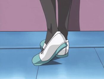 00s 1girl 2001 animal_ears animated animated_gif bible_black bible_black_night_of_the_walpulgiss blue_eyes green_hair ito_mika long_hair necktie rabbit_ears red_skirt school_uniform shoes skirt tagme thighhighs zettai_ryouiki