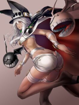 1girl ass butt_crack dark-skinned_female dark_skin guilty_gear guilty_gear_strive ramlethal_valentine short_shorts shorts tagme tomtom_h1