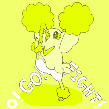 Rule 34 | + +, animal focus, arms up, commentary request, english text, full body, gen 7 pokemon, horubi non, monochrome, nintendo, no humans, open mouth, oricorio, oricorio (pom-pom), pokemon, pokemon (creature), simple background, solo, standing, standing on one leg, yellow background, yellow theme