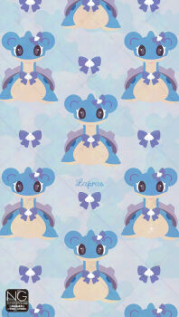 Rule 34 | blue bow, bow, closed mouth, ear bow, gen 1 pokemon, highres, horns, lapras, looking at viewer, meme (sleepsheep), nintendo, no humans, pokemon, pokemon (creature), pokemon focus, single horn, smile, star (symbol)