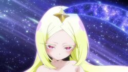 1girl animated anime_screenshot ass blonde_hair closed_eyes closed_mouth collarbone feet female_focus forehead groin henshin highres loli long_hair looking_at_viewer mahou_shoujo_ni_akogarete morino_korisu navel nero_alice nipples nude red_eyes solo sound stomach tagme thighs transformation very_long_hair video zezo