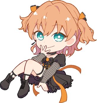 Rule 34 | 1girl, aqua hair, black choker, black dress, black flower, black hat, black rose, black shoes, bright pupils, chibi, chibi only, choker, closed mouth, dress, fishnet sleeves, fishnets, flower, full body, game cg, hand to own mouth, hat, hat flower, hinoshita kaho, link! like! love live!, long sleeves, love live!, medium hair, mini hat, new black (love live!), non-web source, official art, orange hair, rose, sakuma yoru, self-datamine, shoes, short dress, smile, sneakers, solo, tilted headwear, two side up, virtual youtuber, white pupils