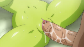 1boy 1girl blush broly_(dragon_ball_super) cheelai colored_skin dragon_ball dragon_ball_super game_cg green_skin hetero large_penis penis sex singe_animation_frame uncensored vaginal yamamoto_doujin