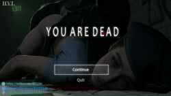 1girl 3d animated ass bad_end bestiality biting blood blood_on_ground cerberus_(resident_evil) corpse death defeat dog game_over game_over_screen guro humping hvlsfm jill_valentine necrophilia no_panties no_pants resident_evil sex sex_from_behind sound sound_effects tagme video
