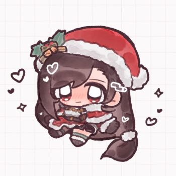 Rule 34 | 1girl, black gloves, black hair, blush, blym7oym7759061, capelet, checkered background, christmas, closed mouth, commentary, final fantasy, final fantasy vii, final fantasy vii: ever crisis, full body, fur-trimmed capelet, fur-trimmed gloves, fur-trimmed headwear, fur trim, gloves, hat, hat ornament, heart, highres, holly hat ornament, long hair, looking at viewer, low-tied long hair, miniskirt, official alternate costume, pom pom (clothes), red capelet, red eyes, red hat, red skirt, santa hat, skirt, smile, solo, sparkle, sweater, swept bangs, symbol-only commentary, tifa lockhart, tifa lockhart (fairy of the holy flame), white sweater