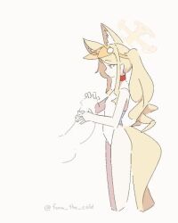 1boy 1girl animal_ear_fluff animal_ears animated artist_name blonde_hair blue_archive coldfoom cropped_legs cross_halo disembodied_penis erection fox_ears fox_girl fox_tail from_side halo handjob huge_penis loli long_hair looping_animation official_alternate_costume one-piece_swimsuit penis profile seia_(blue_archive) seia_(swimsuit)_(blue_archive) side_ponytail swimsuit tagme tail testicles thighs twitter_username two-handed_handjob ugoira video visor_cap white_background white_one-piece_swimsuit yellow_halo yellow_visor