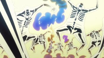 1girl :p alternate_costume animated animated_gif anime_screenshot bikini breasts clima-tact collarbone flower hair_flower hair_ornament holding holding_staff huge_breasts long_hair looking_at_viewer nami_(one_piece) official_alternate_costume one_piece one_piece_film:_gold open_mouth orange_hair shoulder_tattoo smile staff swimsuit tattoo tongue tongue_out