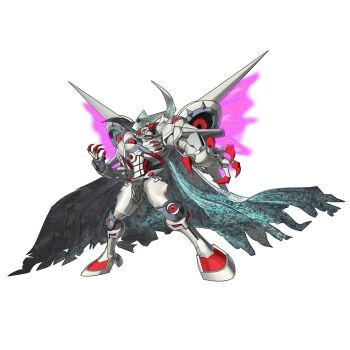1boy 3d appmon armor cape charismon claws creature digimon digimon_universe:_appli_monsters extra_eyes highres looking_at_viewer monster no_humans official_art red_eyes solo toei_company upper_body