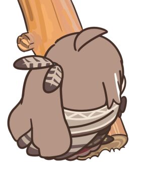 bird_legs bird_tail bloodymoonia bow bowtie branch brown_capelet brown_cloak brown_corset brown_hair capelet cloak corset feather_hair_ornament feathered_wings feathers hair_ornament hololive hololive_english nanashi_mumei nanashi_mumei_(1st_costume) tail virtual_youtuber winged_arms wings