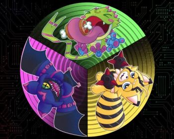 animated bat_(animal) chiropmon crescent_moon digimon digimon_(creature) digimon_beatbreak gekkomon hood melchi0r moon pristimon spinning tagme tail video wings