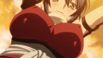 animated animated_gif bouncing_breasts breast_expansion breasts bursting_breasts large_breasts lowres manyuu_chifusa manyuu_hikenchou takagi_jun