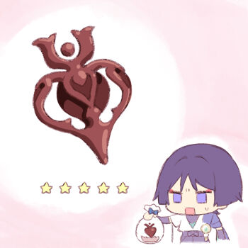 Rule 34 | 1boy, aqua gem, arm at side, bag, black bodysuit, black bow, black bridal gauntlets, black shorts, blue bow, blue cape, blue kimono, blunt ends, bodysuit, bow, bridal gauntlets, cape, chocolate, choppy bangs, circle hands, commentary request, core, cropped torso, eyeliner, feathers, furisode, gem, genshin impact, hag (hag 015), hand up, holding, holding bag, japanese clothes, juban, kimono, makeup, male focus, open mouth, pastry bag, pom pom (clothes), purple eyes, purple hair, red eyeliner, scaramouche (genshin impact), short sleeves, shorts, side cape, solo, star (symbol), sweatdrop, vision (genshin impact), wanderer (genshin impact), white kimono, white sleeves, yellow feathers