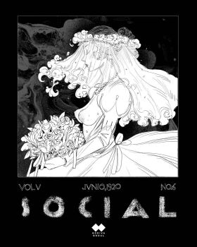 1girl artist_logo artist_name blush bouquet breastless_clothes breasts bridal_veil closed_eyes cover derivative_work dress english_text floating_clothes flower frilled_veil from_side godiva_ghoul greyscale hair_bun highres holding holding_bouquet inset_border jewelry juliet_sleeves large_areolae lips logo long_sleeves medium_breasts monochrome necklace nipples nose original pearl_necklace perky_breasts profile puffy_nipples puffy_sleeves roman_numeral rose single_hair_bun solo swirl upper_body veil wavy_hair wedding_dress