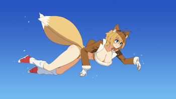1girl ahoge air_bubble animal_ear_fluff animal_ears animated animated_gif anime_coloring antenna_hair aqua_eyes ass bikini blonde_hair blue_background blue_eyes blush breasts brown_jacket bubble cleavage cleavage_cutout closed_mouth clothing_cutout collared_jacket colored_skin commission cropped_jacket fingerless_gloves flat_color fluffy fluffy_hair fox fox_ears fox_girl fox_tail full_body fur-trimmed_jacket fur_trim furry gloves gluteal_fold goggles goggles_on_head gold_thong gradient_background hair_between_eyes happy highres huge_breasts humanization jacket kitsune kneehighs large_breasts long_sleeves looping_animation loose_socks millie_tails_prower multiple_tails navel open_clothes open_jacket oppaihobby partially_fingerless_gloves red_shoes shoes short_hair simple_background smile socks solo sonic_(series) swimming swimsuit tail tails_(sonic) thick_thighs thighs thong thong_bikini two-tone_background two_tails underwater underwear water white_gloves white_socks yellow_tail