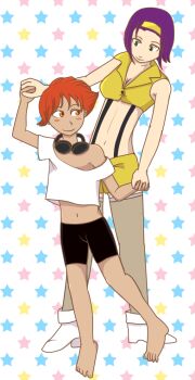 Rule 34 | 2girls, age difference, cowboy bebop, dancing, edward wong hau pepelu tivrusky iv, faye valentine, height difference, multiple girls, nekozano, yuri