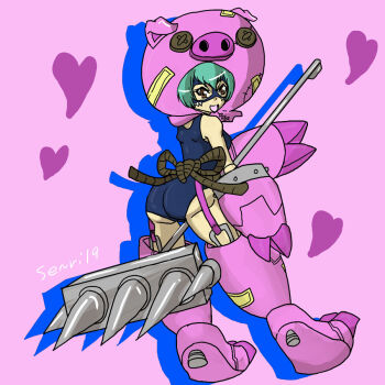 Rule 34 | animal costume, cho-hakkaimon, costume, digimon, digimon (creature), mask, pig costume, swimsuit