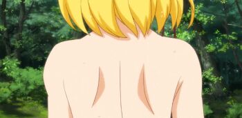 1girl 2010s animated animated_gif anime_screenshot ass ass_focus back bath blonde_hair completely_nude from_behind huge_ass junketsu_no_maria legs maria_(junketsu_no_maria) nude short_hair solo walking