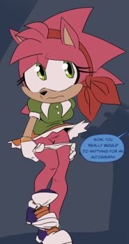 1girl amy_rose animal animal_ears black_eyes blue_shoes bracelet breasts classic_amy_rose embarrassed furry gloves green_eyes green_shirt hairband hedgehog hedgehog_girl jewelry looking_at_another medium_breasts nic-os orange_skirt panties panty_pull pink_fur pink_hair puffy_sleeves pussy pussy_peek sega shirt shoes short_hair short_sleeves skirt sneakers sonic_(series) sonic_the_hedgehog speech_bubble spiked_hair standing standing_on_one_leg underwear white_gloves white_panties wind wind_lift