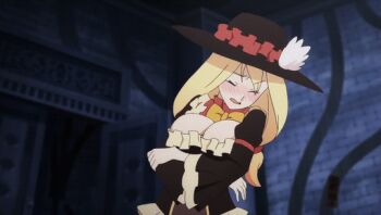 1girl animated animated_gif blonde_hair blush bouncing_breasts breasts darkness_(konosuba) kono_subarashii_sekai_ni_shukufuku_wo! large_breasts long_hair open_mouth
