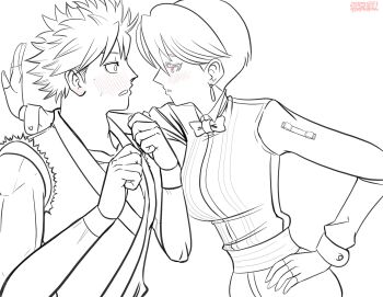 1girl belt bow bowtie breasts formal_clothes geta0201 gloves heart heart-shaped_pupils huge_breasts king_(snk) large_breasts long_sleeves pants ryou_sakazaki ryuuko_no_ken shirt short_hair symbol-shaped_pupils the_king_of_fighters white_shirt