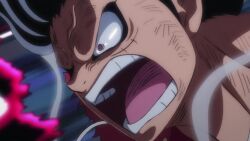 Rule 34 | 2boys, abs, age difference, alternate form, angry, animated, anime screenshot, beard, black hair, bracelet, clothes down, club, club (weapon), cross scar, devil fruit, dragon, dragon boy, dragon horns, epic, evil eyes, explosion, facial hair, fighting, flying, gear fourth, gear fourth: snakeman, giant, holding, holding weapon, horns, japanese clothes, jewelry, jumping, kaidou (one piece), kanabou, kimono, large pectorals, long hair, looking at another, male focus, monkey d. luffy, monsterification, multiple boys, muscular, mustache, night, one piece, pectorals, punching, purple kimono, scales, scar, scar on stomach, sharp teeth, short hair, sky, spiked bracelet, spikes, tagme, teeth, toei company, topless male, video, weapon