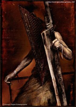 1boy great_knife ito_masahiro konami monster monster_boy muscular muscular_male official_art pyramid_head silent_hill:_homecoming silent_hill_(series) sword weapon