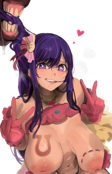1girl absurdres animal_penis bestiality breasts brooch gloves hair_ornament heart heart_brooch hetero highres horse horse_penis hoshino_ai inverted_nipples jewelry large_areolae large_breasts long_hair mamimi_(mamamimi) multicolored_hair navel oshi_no_ko penis pink_gloves pink_hair pink_ribbon pink_skirt purple_eyes purple_hair rabbit_hair_ornament ribbon sagging_breasts skirt star-shaped_pupils star_(symbol) star_hair_ornament star_in_eye stray_pubic_hair streaked_hair symbol-shaped_pupils symbol_in_eye two-tone_hair uncensored white_background