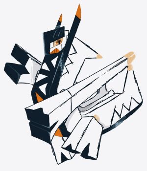 archaludon badfish08 brown_eyes colored_sclera full_body highres nintendo no_humans pokemon pokemon_(creature) pokemon_focus simple_background solo white_background yellow_sclera