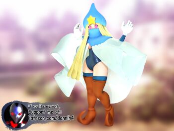 1girl 3d absurdres breasts curvy dannih4 highres looking_at_viewer mario_(series) merluvlee nintendo paper_mario paper_mario:_the_thousand-year_door self-upload thick_thighs thighhighs thighs wide_hips