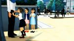 1boy 3d age_difference animated black_footwear black_socks blue_dress brown_footwear clothed_sex copyright_request dress fellatio flat_chest from_side full_body hetero loafers loli loli_harem long_hair long_sleeves looking_at_another multiple_girls oral outdoors penis pink_dress polka_dot ponchi ponytail profile red_footwear school_uniform shoes short_hair short_sleeves skirt socks standing standing_fellatio twintails uncensored video watching white_socks