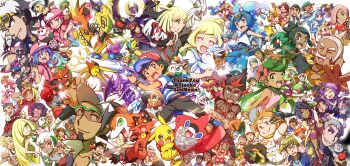 >_< 6+boys 6+girls :3 :o ^_^ abe_(pokemon) absolutely_everyone absurdly_detailed_composition absurdres acerola_(pokemon) aged_down ahoge alolan_exeggutor alolan_form alolan_marowak alolan_meowth alolan_persian alolan_vulpix altaria alternate_color anela_(pokemon) anger_vein anna_(pokemon_sm) annotated apron aqua_eyes aqua_hair aqua_shirt arm_hair arms_behind_head arms_up ash_ketchum backpack bag ball bandana bandana_over_mouth baseball_cap beast_ball belt berry_(pokemon) bewear big_hair black_bag black_bandana black_belt black_hair black_jacket black_sclera black_shirt blissey blonde_hair blue_eyes blue_hair blue_hat blue_jacket blue_shirt blue_shoes blue_skirt blue_vest blunt_bangs blush blush_stickers bone bonnet book bottle bow bowl bowtie bracelet braviary breasts bright_pupils brock_(pokemon) brown_eyes brown_hair brown_pants burger candy caster_(pokemon) chappy_(kanata218) character_doll charizard child claws clefable clenched_hand clenched_hands closed_eyes closed_mouth clothed_pokemon coconut_cup collarbone collared_shirt colored_sclera comfey commentary_request copyright_name cosmog crate crossed_arms cup dark-skinned_female dark-skinned_male dark_skin decidueye delia_ketchum dia_(pokemon) disc doll dragonair drampa drawing_(action) dreadlocks dress drinking_straw ear_piercing earrings eating eevee everyone eyelashes eyeshadow eyewear_on_head eyewear_on_headwear faba_(pokemon) facepaint facial_hair fangs fire fishing_rod flower flygon food food_on_face fruit garchomp gen_1_pokemon gen_2_pokemon gen_3_pokemon gen_4_pokemon gen_5_pokemon gen_7_pokemon gladion_(pokemon) gloves goatee golf_club golisopod green-framed_eyewear green_eyes green_fire green_hair green_headband green_shoes grey-framed_eyewear grey_eyes grey_gloves grey_hair grey_overalls grey_pants grey_tank_top grin gumshoos guzma_(pokemon) hair_flower hair_ornament hair_over_one_eye hair_rings hairband hala_(pokemon) hand_fan hand_on_own_face hapu_(pokemon) hariyama harper_(pokemon) hat hau_(pokemon) headband headset heart heart-shaped_eyes highres hobbes_(pokemon) holding holding_bone holding_bottle holding_bowl holding_disc holding_fan holding_fishing_rod holding_food holding_fruit holding_golf_club holding_plate holding_poke_ball holding_pokemon holding_rag holding_sketchbook holding_table_tennis_paddle holding_trophy honey hood hood_down horacio_(pokemon) ida_(pokemon) ilima_(pokemon) incineroar jacket james_(pokemon) jenny_(pokemon) jessie_(pokemon) jewelry joy_(pokemon) kahili_(pokemon) kendama kiawe's_grandfather_(pokemon) kiawe_(pokemon) komala konpeitou kyogre laki_(pokemon) lana's_mother_(pokemon) lana_(pokemon) legendary_pokemon lightning_bolt_symbol lillie_(pokemon) lipstick litten long_hair long_sleeves lunala lusamine_(pokemon) lycanroc lycanroc_(dusk) lycanroc_(midday) lycanroc_(midnight) magearna magnezone maid_headdress makeup malasada mallow's_mother_(pokemon) mallow_(pokemon) mandibles mareanie masked_royal master_caddy_(pokemon) medium_hair melmetal meltan memory_(pokemon) meowth metang mimikyu mimo_(pokemon) mina_(pokemon) minior minior_(core) minior_(orange_core) minior_(red_core) mismatched_eyebrows misty_(pokemon) mohn_(pokemon) molayne_(pokemon) monocle mouth_hold mudsdale mug multicolored_hair multiple_boys multiple_girls munchlax mustache mythical_pokemon naganadel nanu_(pokemon) navel necklace nina_(pokemon) nintendo no_sclera nostrils notice_lines nurse_cap nut_(hardware) official_alternate_costume old old_man old_woman olivia_(pokemon) on_head on_shoulder one-eyed one_eye_closed open_clothes open_jacket open_mouth orange-tinted_eyewear orange_hair orange_socks oranguru oricorio oricorio_(pom-pom) outstretched_arm overall_shorts overalls pants pectorals piercing pikachu pikala_(pokemon) pink-framed_eyewear pink_apron pink_dress pink_eyes pink_flower pink_hair pink_hat pink_shirt pink_shorts plate plumeria_(pokemon) poipole poke_ball pokedex pokemon pokemon_(anime) pokemon_(creature) pokemon_on_head pokemon_on_shoulder pokemon_sm_(anime) police police_uniform policewoman polka_dot polka_dot_bow polka_dot_bowtie ponytail primarina professor_burnet professor_kukui purple_bonnet purple_dress purple_eyes purple_hair quad_tails rango_(pokemon) rapp_(pokemon) red_bow red_bowtie red_eyes red_hair red_hat red_lips red_shirt rotom rotom_dex rowlet salandit samson_oak sandals sandwich sarah_(pokemon) sharp_teeth shaymin shaymin_(land) shell shell_hair_ornament shiny_pokemon shirt shoes short_shorts short_sleeves shorts side_ponytail sideways_hat signature silvally sima_(pokemon) sitrus_berry sitting sketchbook skirt sleeveless sleeveless_shirt smeargle smile socks solgaleo sophocles's_father_(pokemon) sophocles's_mother_(pokemon) sophocles_(pokemon) sparkle speech_bubble spiked_hair spikes split_mouth spoken_character stalk_in_mouth star_(symbol) star_hair_ornament stomach stoutland striped_clothes striped_shirt stufful sunglasses table_tennis_ball tan tank_top tapu_bulu tapu_fini tapu_koko tapu_lele team_skull team_skull_grunt team_skull_uniform teeth thank_you thick_eyebrows tinted_eyewear togedemaru tongue tongue_out topless_male torracat toucannon trophy trumbeak tsareena tupp_(pokemon) turtonator twintails two-tone_eyebrows two-tone_hair ultra_beast ulu_(pokemon) umbreon upper_teeth_only v variant_set vest vikavolt viren_(pokemon) visor_cap vulpix waving white_dress white_hair white_hat white_jacket white_pupils white_shirt wicke_(pokemon) wooden_bowl wrestling_mask yellow-framed_eyewear yellow_eyes yellow_hairband yellow_sclera z-crystal z-move_trainer_pose z-ring zeraora zipp_(pokemon) zoroark