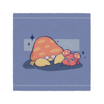 alternate_color animal_focus blue_background blush_stickers border commentary dated evolutionary_line full_body gen_1_pokemon karin_(100100) mushroom nintendo no_humans paras parasect pokemon pokemon_(creature) shadow shiny_pokemon sparkle symbol-only_commentary white_border