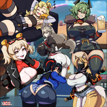 6+girls alexandrina_sebastiane ass bare_shoulders black_hair blonde_hair blush breasts burnice_white caesar_king_(zenless_zone_zero) cameltoe captainxero closed_eyes deep_skin dress embarrassed fingerless_gloves flat_chest from_behind furry gloves green_eyes green_hair grey_hair grin hair_bun hair_ornament huge_ass jacket large_breasts long_hair mask miniskirt multicolored_hair multiple_girls open_mouth orange_eyes panties pants pantyhose piper_wheel ponytail pulchra_fellini red_eyes red_hair short_dress short_hair short_shorts shorts sideboob skirt sleeping smile tail thick_thighs thighhighs thighs two-tone_hair underwear very_long_hair zenless_zone_zero zhu_yuan