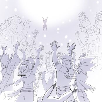 6+boys arms_up batman batman_(series) bleach crossover daijuujin daizyuzin dc_comics dino_megazord dragon_ball eva_01 gen_1_pokemon genki_dama glowing godzilla godzilla_(series) golion_(mecha) hat highres hyakujuu-ou_golion kaiju kevin_raganit kurosaki_ichigo kyouryuu_sentai_zyuranger kyu014dryu016b_sentai_zyuranger looking_at_another marvel mecha mighty_morphin_power_rangers monkey_d._luffy monochrome multiple_boys multiple_crossover naruto_(series) neon_genesis_evangelion nintendo one_piece optimus_prime peter_parker pikachu pokemon pokemon_(creature) power_rangers robot short_hair son_goku spider-man spider-man_(series) spiked_hair straw_hat super_saiyan super_sentai sword teamwork toho transformers ultra_series ultraman ultraman_(1st_series) uzumaki_naruto lion_voltron weapon yami_yugi yu-gi-oh!