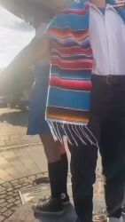 3boys alternate_costume animated artist_request audible_music ayanami_rei ayanami_rei_(cosplay) blue_hair blue_sky brown_hair cosplay crossdressing day facial_hair hat ikari_shinji ikari_shinji_(cosplay) long_hair meme mexican_(nationality) mexican_clothes multiple_boys multiple_girls music mustache neon_genesis_evangelion orange_hair outdoors photo_(medium) real_life short_hair sky sound souryuu_asuka_langley souryuu_asuka_langley_(cosplay) t-pose tattoo video