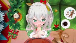 1boy 1girl 3d animated chris_flandre christmas christmas_ornaments cum cum_in_mouth ejaculation fellatio fingernails genshin_impact gokkun green_eyes green_nails handjob hetero highres koikatsu_(medium) loli looking_at_viewer nahida_(genshin_impact) nail_polish open_mouth oral penis penis_grab pointy_ears pov pov_crotch side_ponytail solo_focus sound swallowing tagme tongue tongue_out uncensored video white_hair