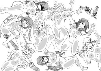 absurdres against_glass amira_(eden's_zero) breast_press breasts breasts_on_glass character_request cheek_squash claudia_dragneel crotch eden's_zero erza_scarlet fairy_tail highres lucy_heartfilia multiple_girls nude original rebecca_bluegarden ruby_rose rwby rwby_ice_queendom tattoo yang_xiao_long