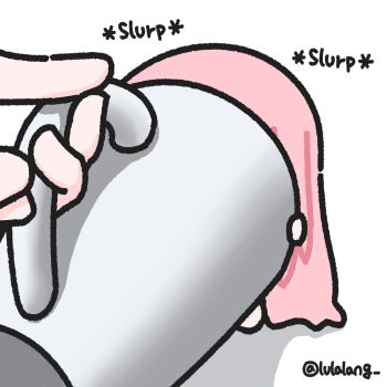 Rule 34 | 1girl, 1other, bocchi the rock!, chibi, cup, drinking, gotoh hitori, highres, holding, holding cup, long hair, lulalang, mini person, minigirl, mug, pink hair, shadow, simple background, sitting, sound effects, white background