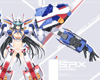 1girl achunchun bad_id bad_pixiv_id banpreios banpresto breasts chun_(friendly_sky) female_focus garter_belt large_breasts lingerie mecha mecha_musume robot solo srx super_robot_wars thighhighs underwear